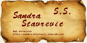 Sandra Stavrević vizit kartica